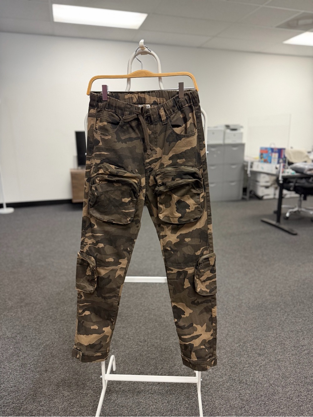 Men's Camo Cargo Pants - Olive Camouflage